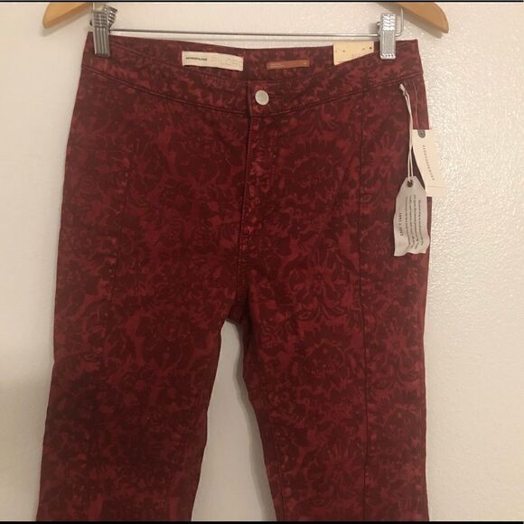 NWT ANTHROPOLOGIE Pilcro & The Letterpress High Rise Denim Flocked Leggings - Picture 6 of 16